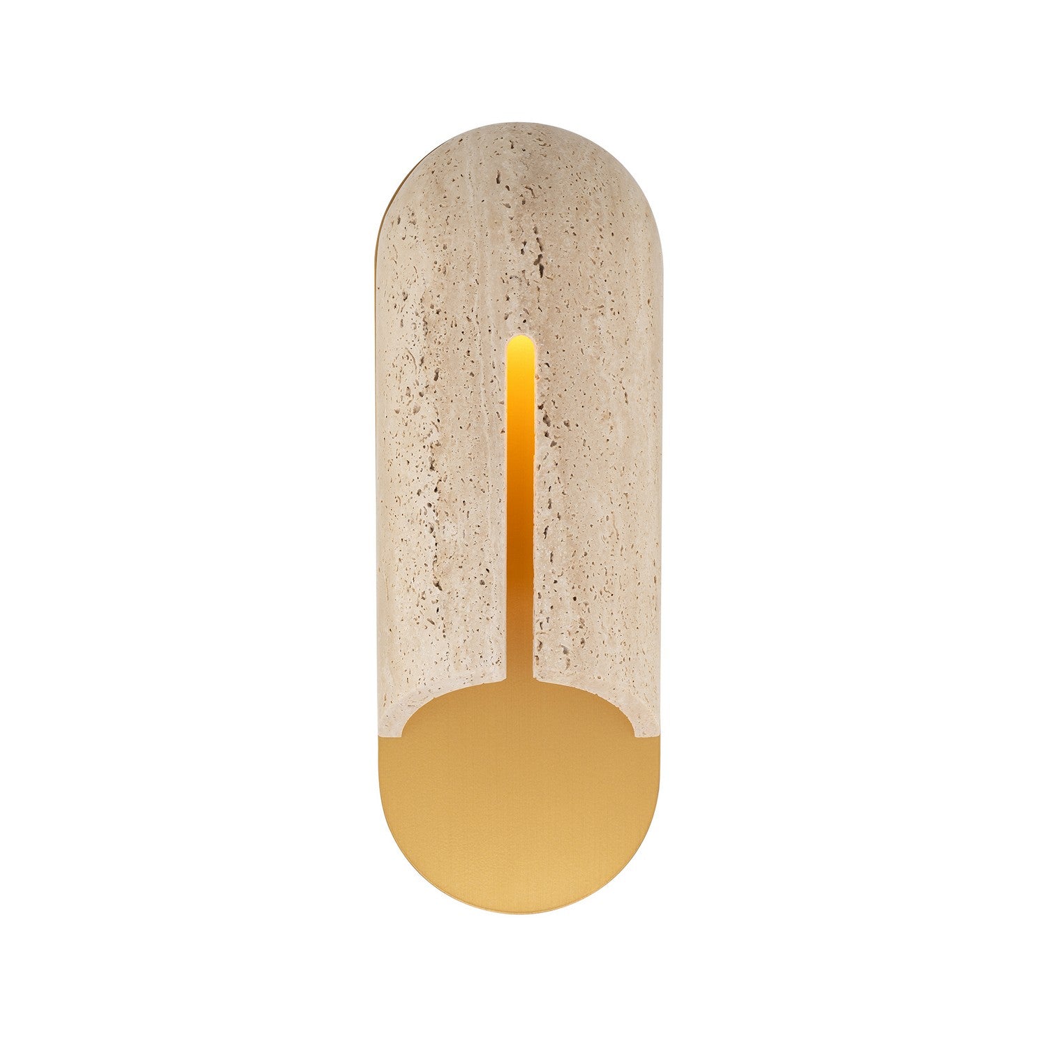 Modern Forms - WS-W10516-27-WV/AB - LED Outdoor Wall Sconce - Clog - Beige Travertine/Aged Brass