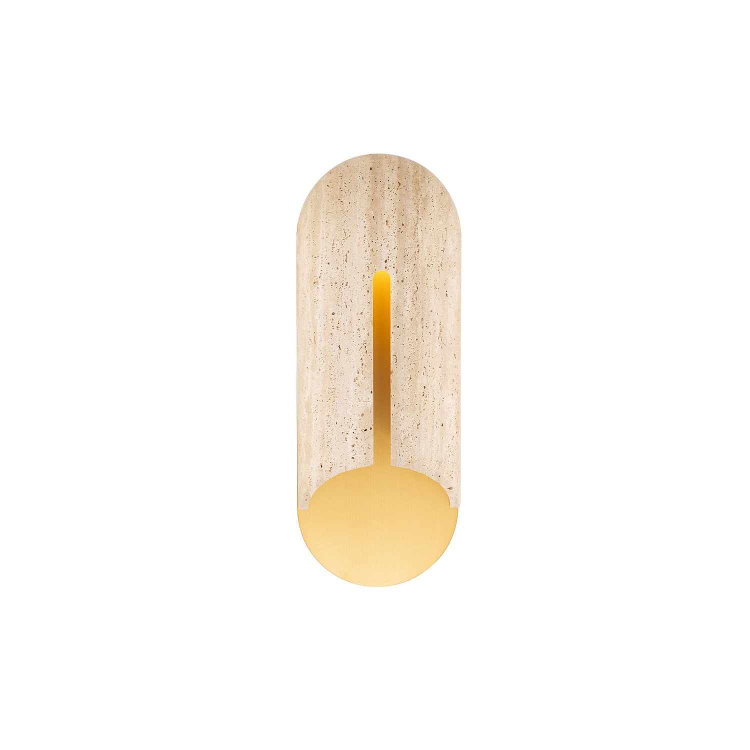 Modern Forms - WS-W10522-27-WV/AB - LED Outdoor Wall Sconce - Clog - Beige Travertine/Aged Brass
