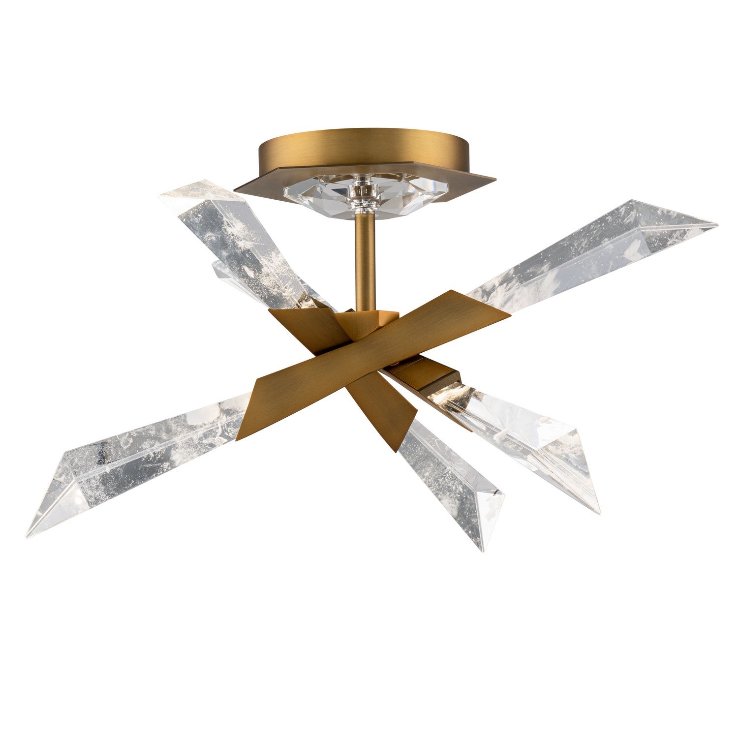 Schonbek Beyond - BFM31417-AB - 17" Semi-Flush Mount - Solitude - Aged Brass