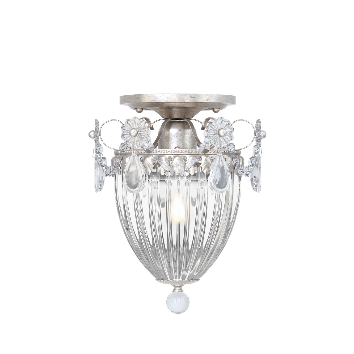 Schonbek - 1239-48A - One Light Semi-Flush Mount - Bagatelle - Antique Silver