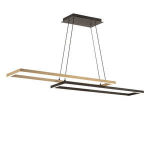 W.A.C. Lighting - PD-81442-27-BK/AB - LED Linear Pendant - Double Entendre - Black/Aged Brass