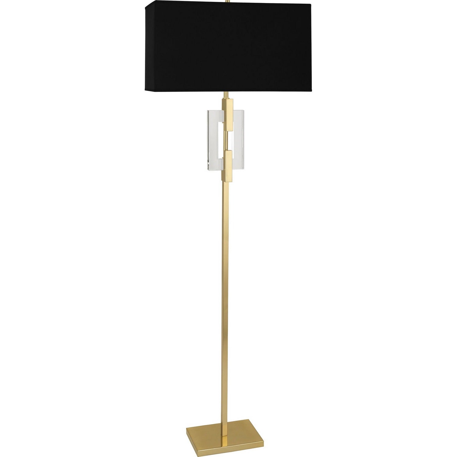 Robert Abbey - 1020B - One Light Floor Lamp - Lincoln - Modern Brass w/ Crystal