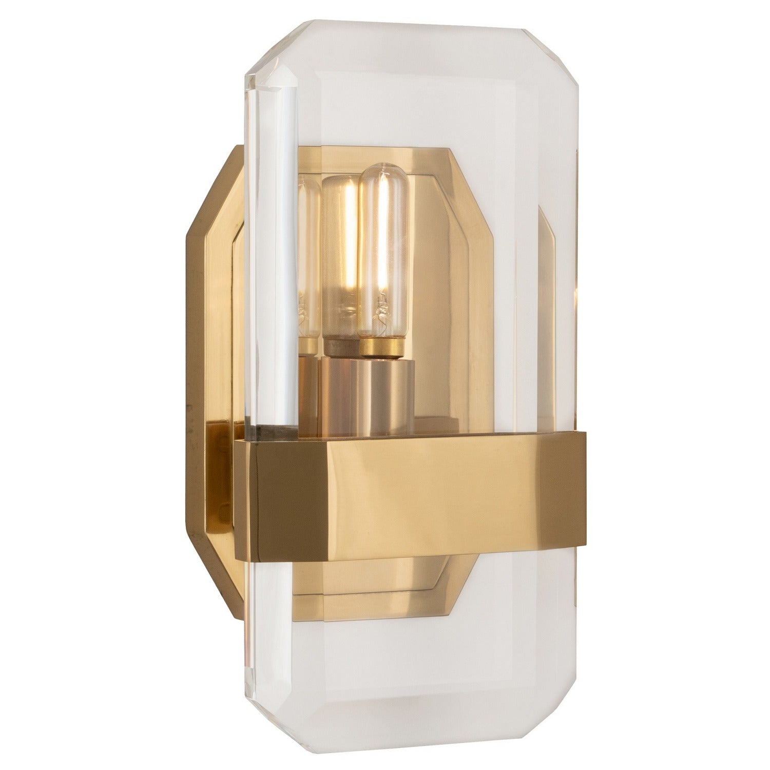 Robert Abbey - 1198 - One Light Wall Sconce - Jacqueline - Modern Brass w/ Clear Crystal