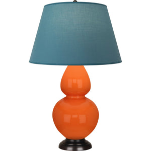 Robert Abbey - 1645B - One Light Table Lamp - Double Gourd - Pumpkin Glazed Ceramic w/Deep Patina Bronze