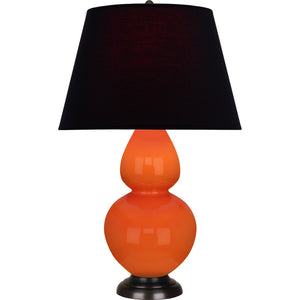 Robert Abbey - 1645K - One Light Table Lamp - Double Gourd - Pumpkin Glazed Ceramic w/Deep Patina Bronze