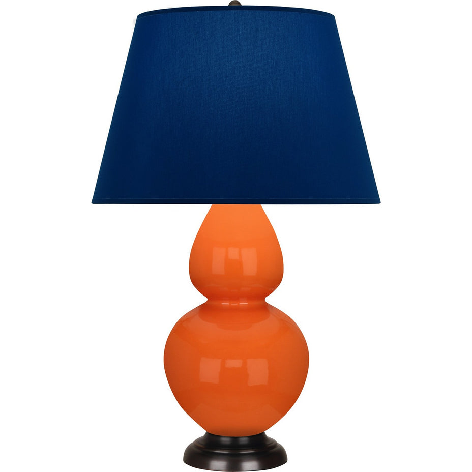 Robert Abbey - 1645N - One Light Table Lamp - Double Gourd - Pumpkin Glazed Ceramic w/Deep Patina Bronze