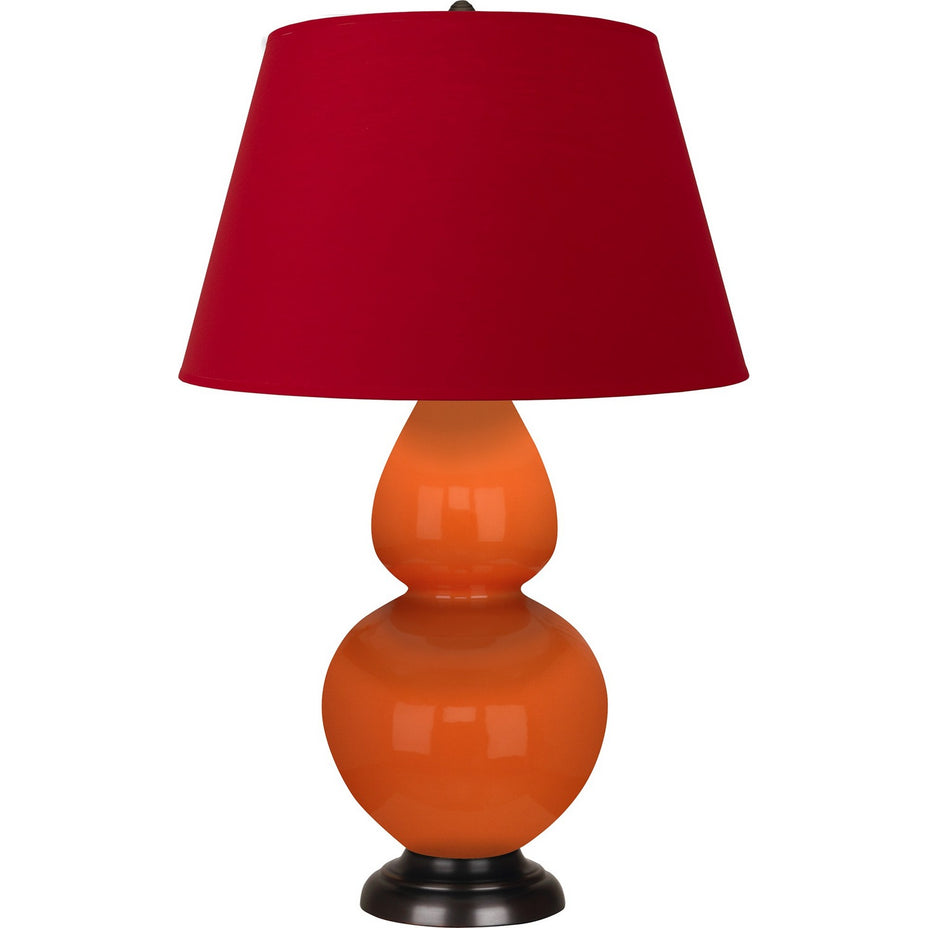 Robert Abbey - 1645R - One Light Table Lamp - Double Gourd - Pumpkin Glazed Ceramic w/Deep Patina Bronze