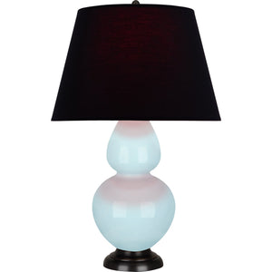 Robert Abbey - 1646K - One Light Table Lamp - Double Gourd - Baby Blue Glazed Ceramic w/Deep Patina Bronze