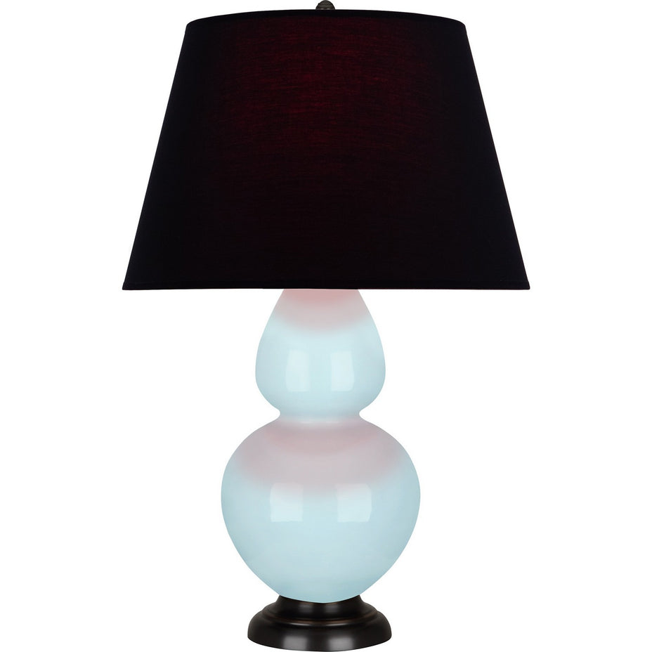 Robert Abbey - 1646K - One Light Table Lamp - Double Gourd - Baby Blue Glazed Ceramic w/Deep Patina Bronze