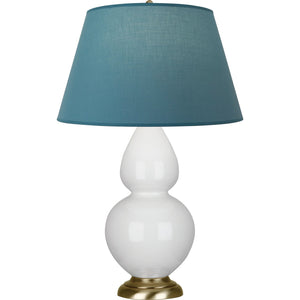 Robert Abbey - 1660B - One Light Table Lamp - Double Gourd - Lily Glazed Ceramic w/Antique Natural Brass