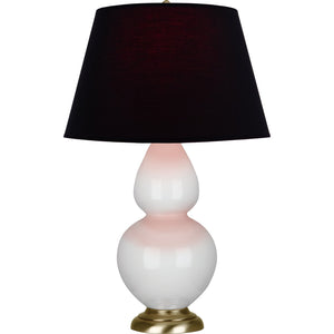Robert Abbey - 1660K - One Light Table Lamp - Double Gourd - Lily Glazed Ceramic w/Antique Natural Brass