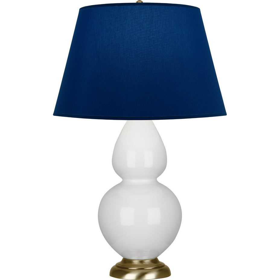 Robert Abbey - 1660N - One Light Table Lamp - Double Gourd - Lily Glazed Ceramic w/Antique Natural Brass