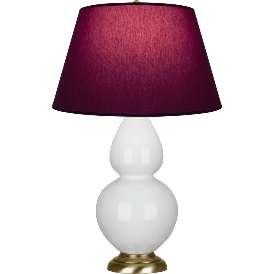 Robert Abbey - 1660P - One Light Table Lamp - Double Gourd - Lily Glazed Ceramic w/Antique Natural Brass