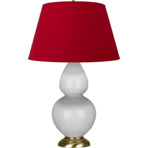 Robert Abbey - 1660R - One Light Table Lamp - Double Gourd - Lily Glazed Ceramic w/Antique Natural Brass