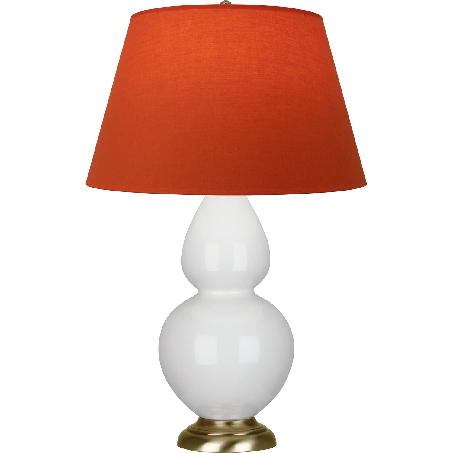Robert Abbey - 1660T - One Light Table Lamp - Double Gourd - Lily Glazed Ceramic w/Antique Natural Brass