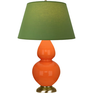 Robert Abbey - 1665G - One Light Table Lamp - Double Gourd - Pumpkin Glazed Ceramic w/Antique Natural Brass