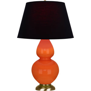 Robert Abbey - 1665K - One Light Table Lamp - Double Gourd - Pumpkin Glazed Ceramic w/Antique Natural Brass