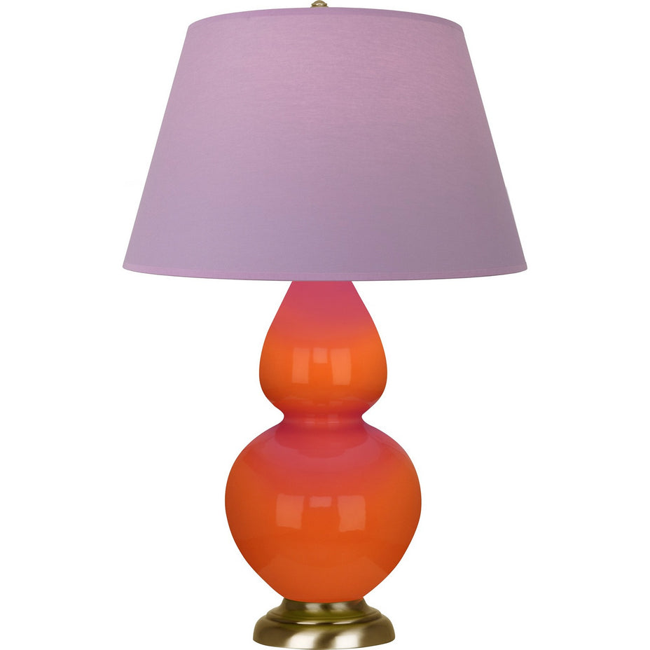 Robert Abbey - 1665L - One Light Table Lamp - Double Gourd - Pumpkin Glazed Ceramic w/Antique Natural Brass