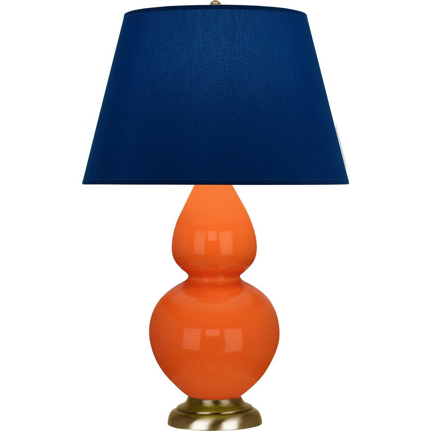 Robert Abbey - 1665N - One Light Table Lamp - Double Gourd - Pumpkin Glazed Ceramic w/Antique Natural Brass