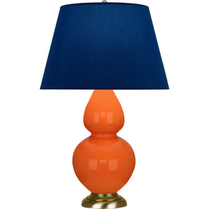 Robert Abbey - 1665N - One Light Table Lamp - Double Gourd - Pumpkin Glazed Ceramic w/Antique Natural Brass
