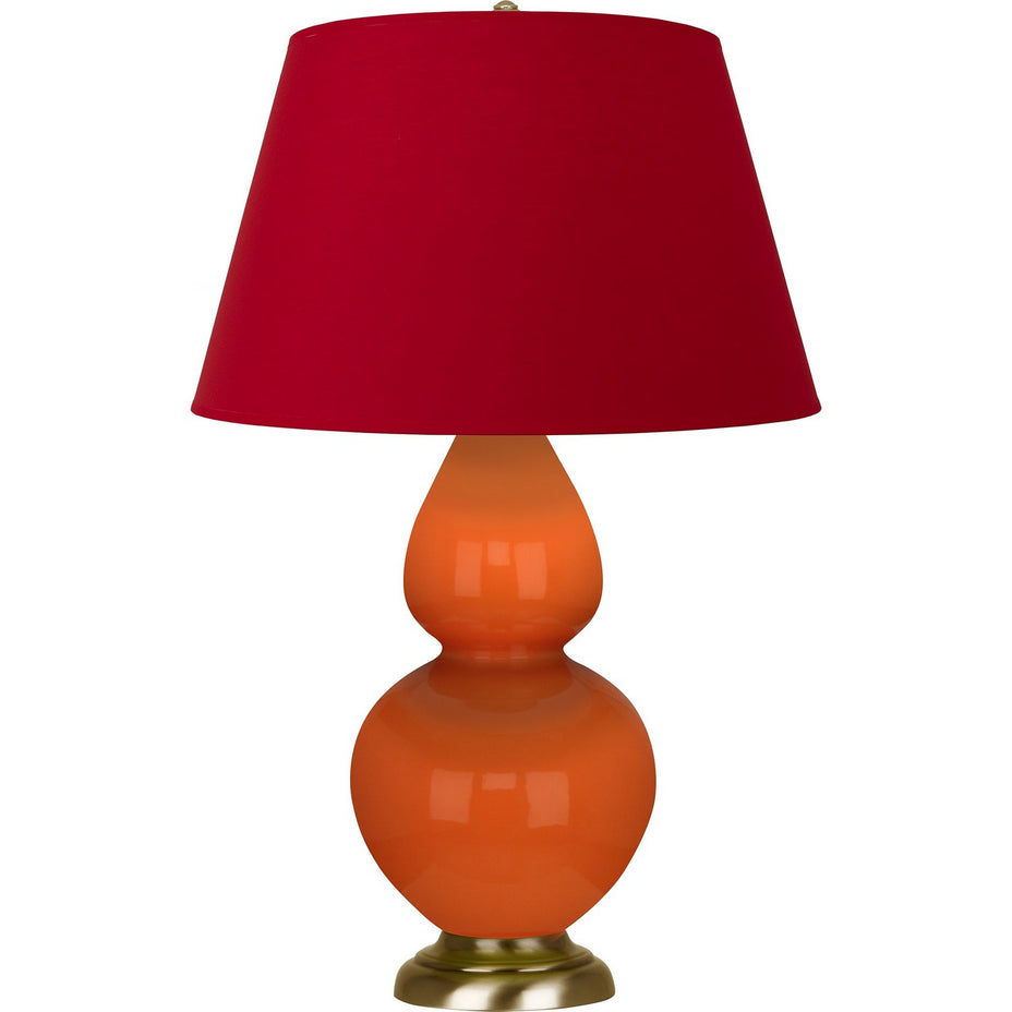 Robert Abbey - 1665R - One Light Table Lamp - Double Gourd - Pumpkin Glazed Ceramic w/Antique Natural Brass