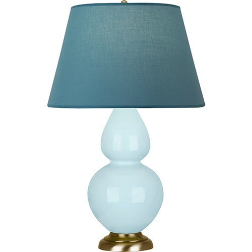 Robert Abbey - 1666B - One Light Table Lamp - Double Gourd - Baby Blue Glazed Ceramic w/Antique Natural Brass