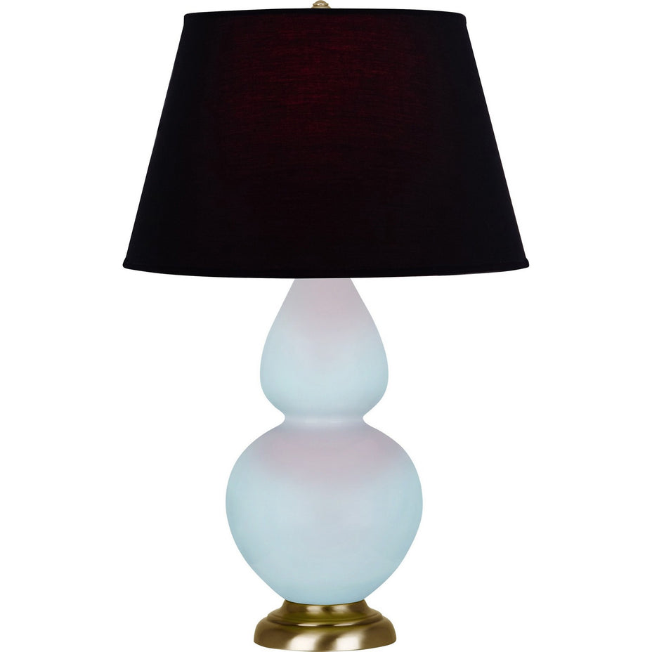 Robert Abbey - 1666K - One Light Table Lamp - Double Gourd - Baby Blue Glazed Ceramic w/Antique Natural Brass
