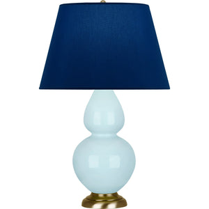 Robert Abbey - 1666N - One Light Table Lamp - Double Gourd - Baby Blue Glazed Ceramic w/Antique Natural Brass