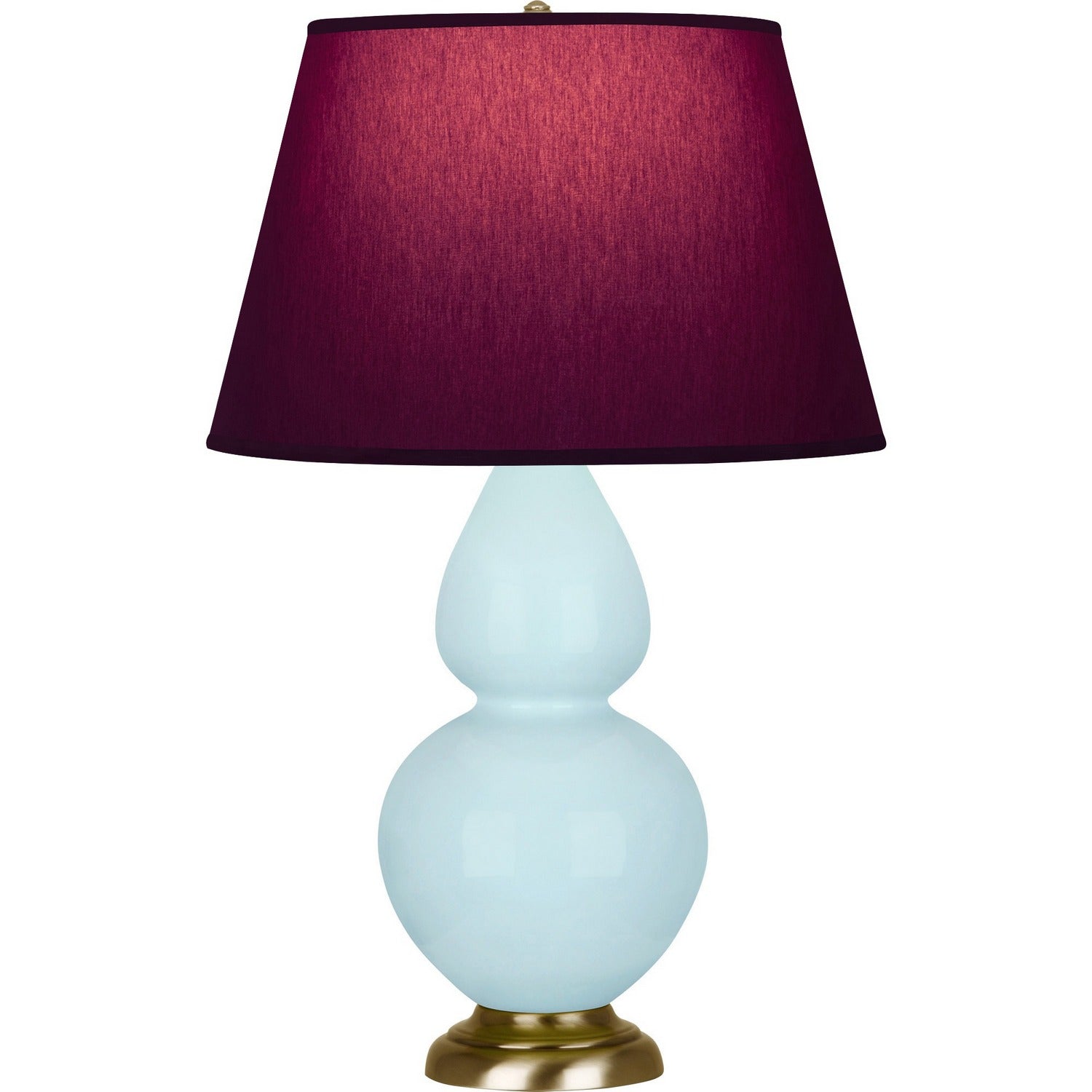 Robert Abbey - 1666P - One Light Table Lamp - Double Gourd - Baby Blue Glazed Ceramic w/Antique Natural Brass