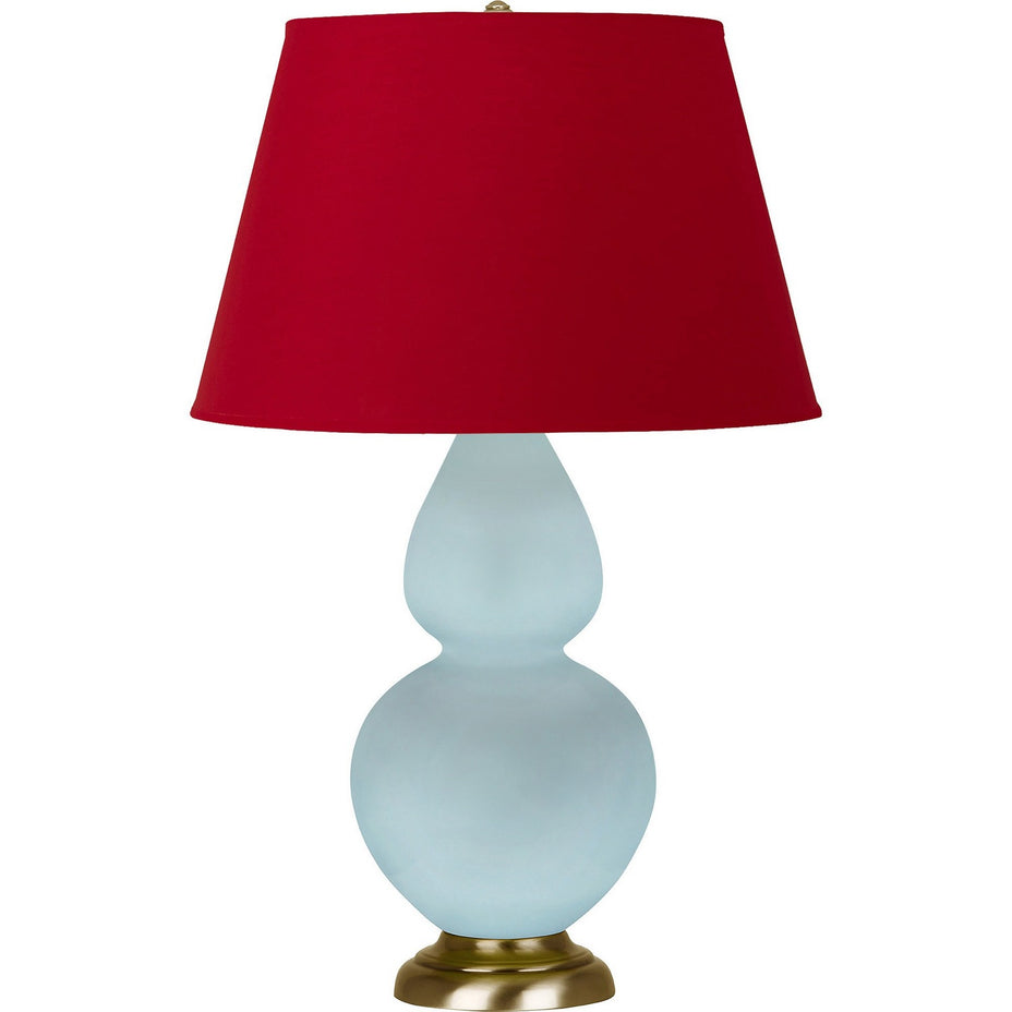 Robert Abbey - 1666R - One Light Table Lamp - Double Gourd - Baby Blue Glazed Ceramic w/Antique Natural Brass
