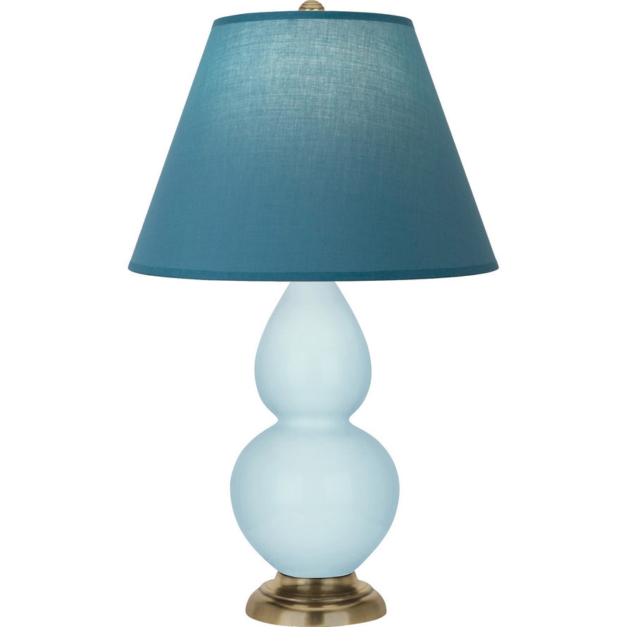 Robert Abbey - 1689B - One Light Accent Lamp - Small Double Gourd - Baby Blue Glazed Ceramic w/Antique Natural Brass