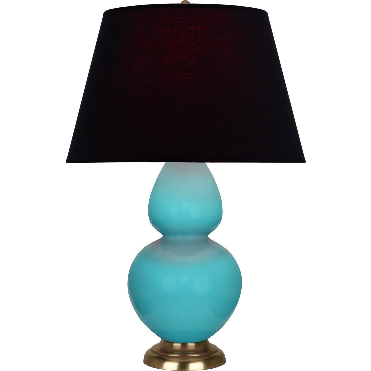 Robert Abbey - 1740K - One Light Table Lamp - Double Gourd - Egg Blue Glazed Ceramic w/Antique Natural Brass