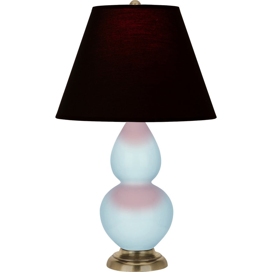 Robert Abbey - 1689K - One Light Accent Lamp - Small Double Gourd - Baby Blue Glazed Ceramic w/Antique Natural Brass