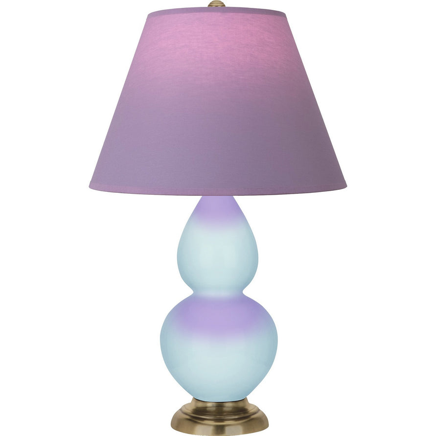 Robert Abbey - 1689L - One Light Accent Lamp - Small Double Gourd - Baby Blue Glazed Ceramic w/Antique Natural Brass
