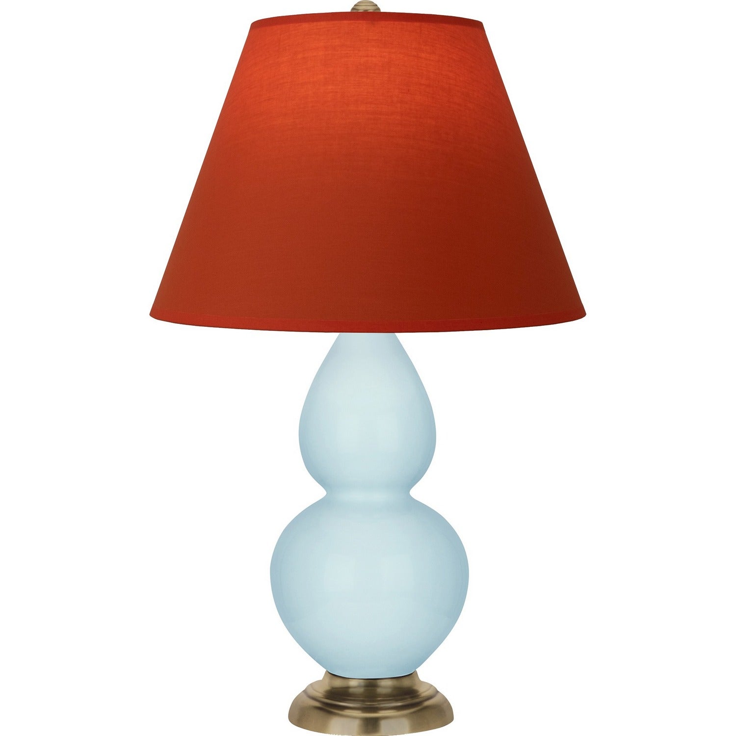Robert Abbey - 1689T - One Light Accent Lamp - Small Double Gourd - Baby Blue Glazed Ceramic w/Antique Natural Brass