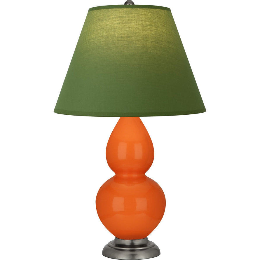 Robert Abbey - 1695G - One Light Accent Lamp - Small Double Gourd - Pumpkin Glazed Ceramic w/Antique Silver