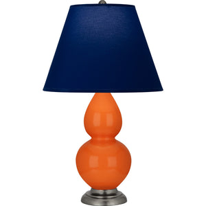 Robert Abbey - 1695N - One Light Accent Lamp - Small Double Gourd - Pumpkin Glazed Ceramic w/Antique Silver