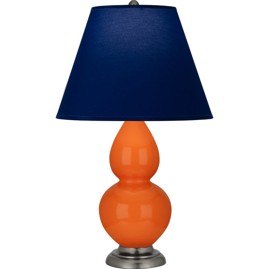 Robert Abbey - 1695N - One Light Accent Lamp - Small Double Gourd - Pumpkin Glazed Ceramic w/Antique Silver