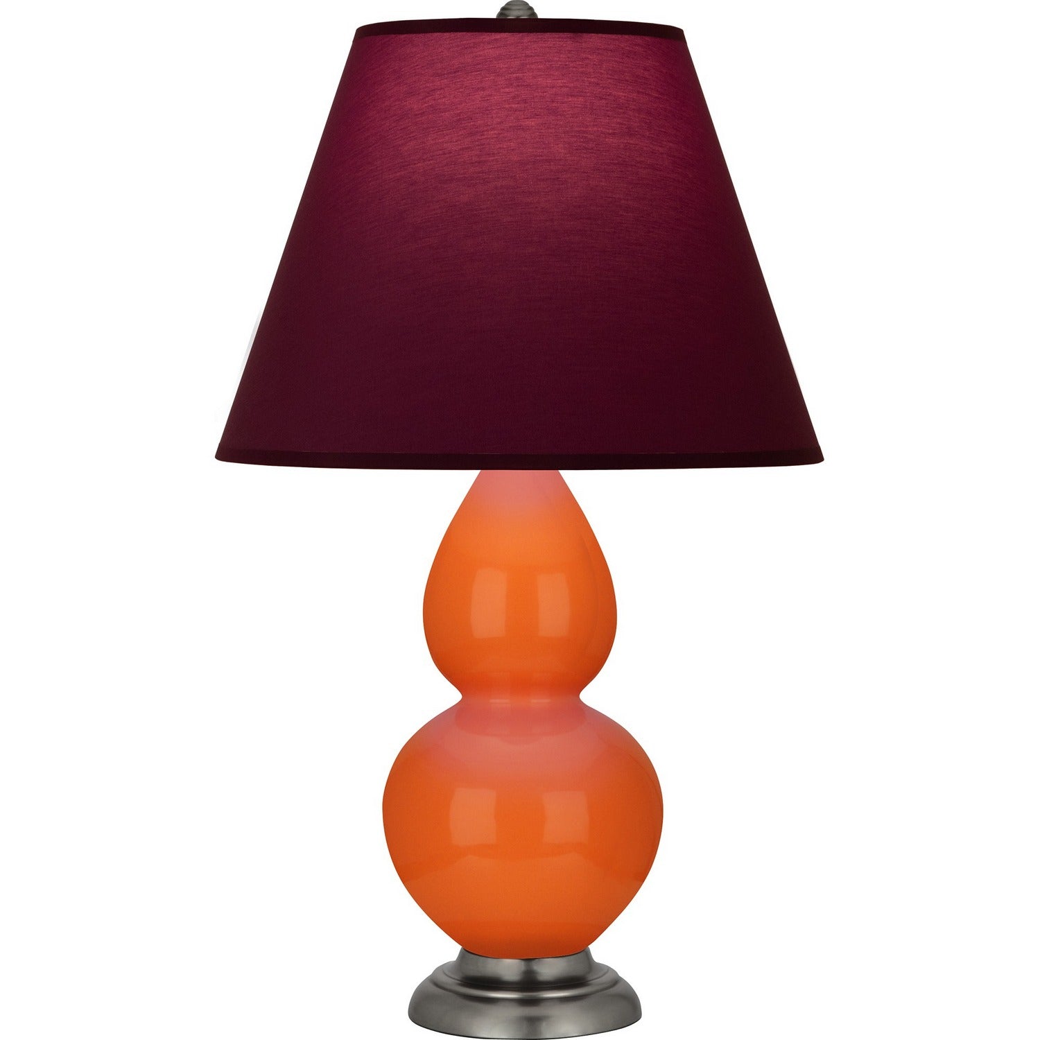 Robert Abbey - 1695P - One Light Accent Lamp - Small Double Gourd - Pumpkin Glazed Ceramic w/Antique Silver