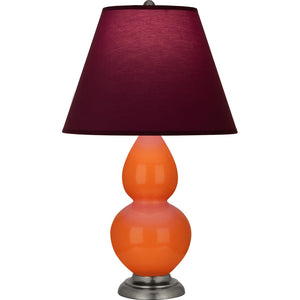 Robert Abbey - 1695P - One Light Accent Lamp - Small Double Gourd - Pumpkin Glazed Ceramic w/Antique Silver