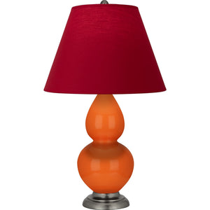 Robert Abbey - 1695R - One Light Accent Lamp - Small Double Gourd - Pumpkin Glazed Ceramic w/Antique Silver