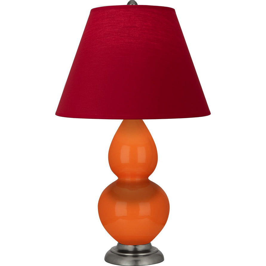 Robert Abbey - 1695R - One Light Accent Lamp - Small Double Gourd - Pumpkin Glazed Ceramic w/Antique Silver