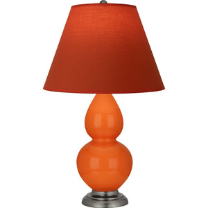 Robert Abbey - 1695T - One Light Accent Lamp - Small Double Gourd - Pumpkin Glazed Ceramic w/Antique Silver