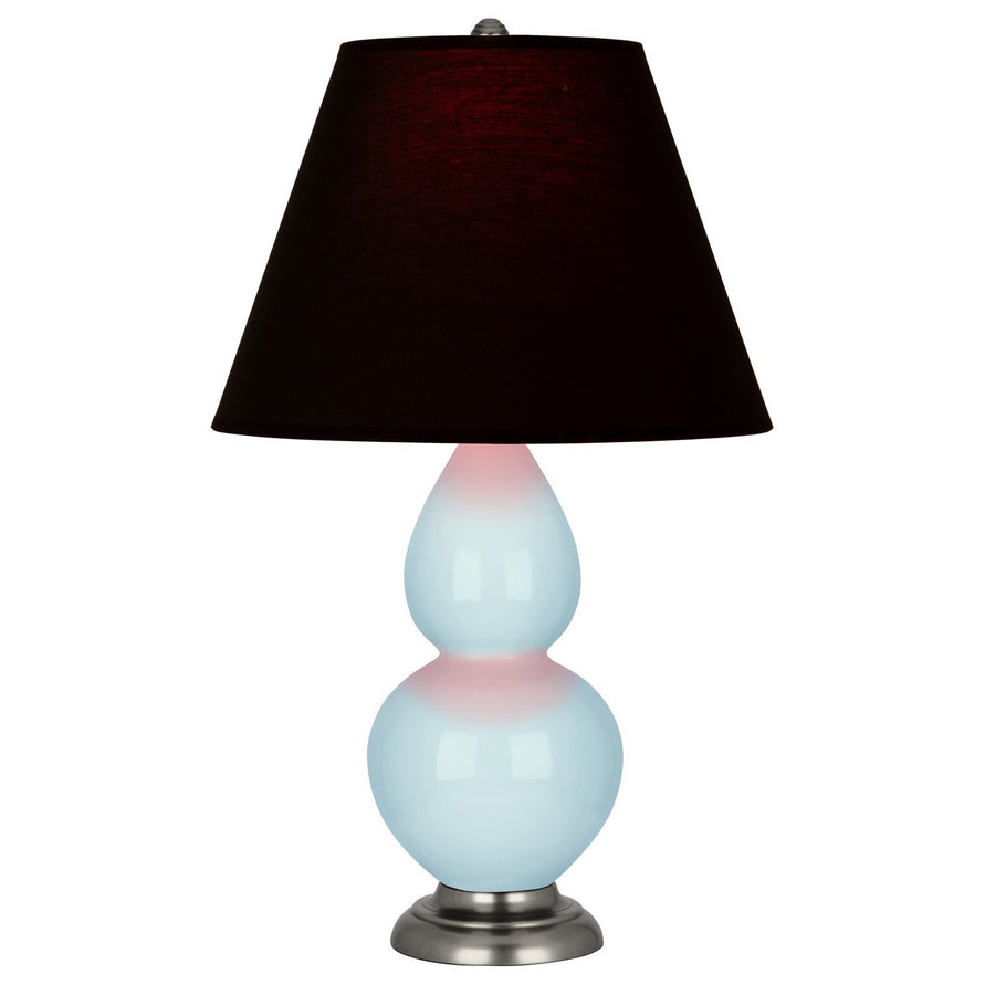 Robert Abbey - 1696K - One Light Accent Lamp - Small Double Gourd - Baby Blue Glazed Ceramic w/Antique Silver