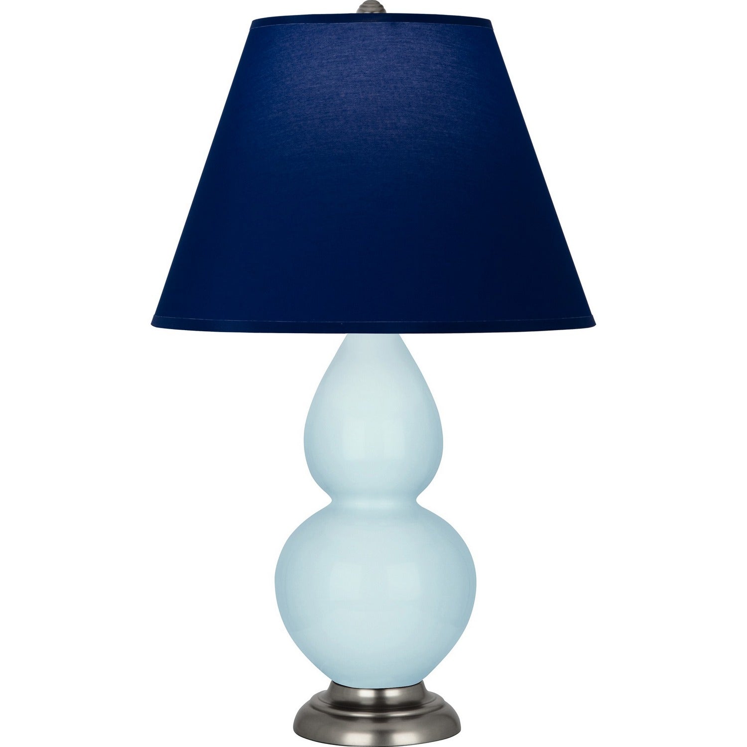 Robert Abbey - 1696N - One Light Accent Lamp - Small Double Gourd - Baby Blue Glazed Ceramic w/Antique Silver