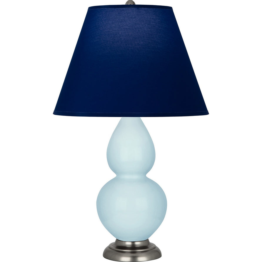 Robert Abbey - 1696N - One Light Accent Lamp - Small Double Gourd - Baby Blue Glazed Ceramic w/Antique Silver