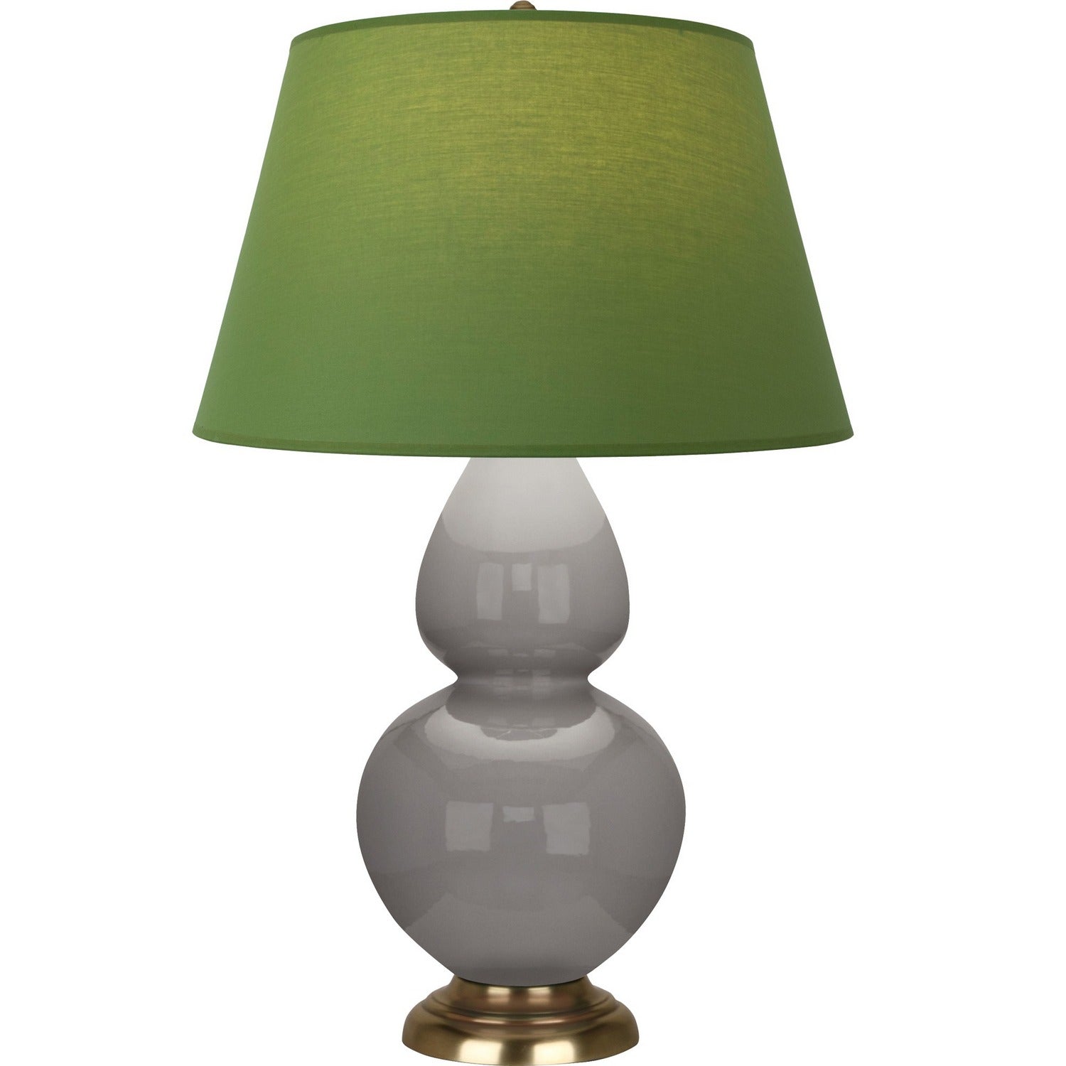Robert Abbey - 1748G - One Light Table Lamp - Double Gourd - Smokey Taupe Glazed Ceramic w/Antique Natural Brass