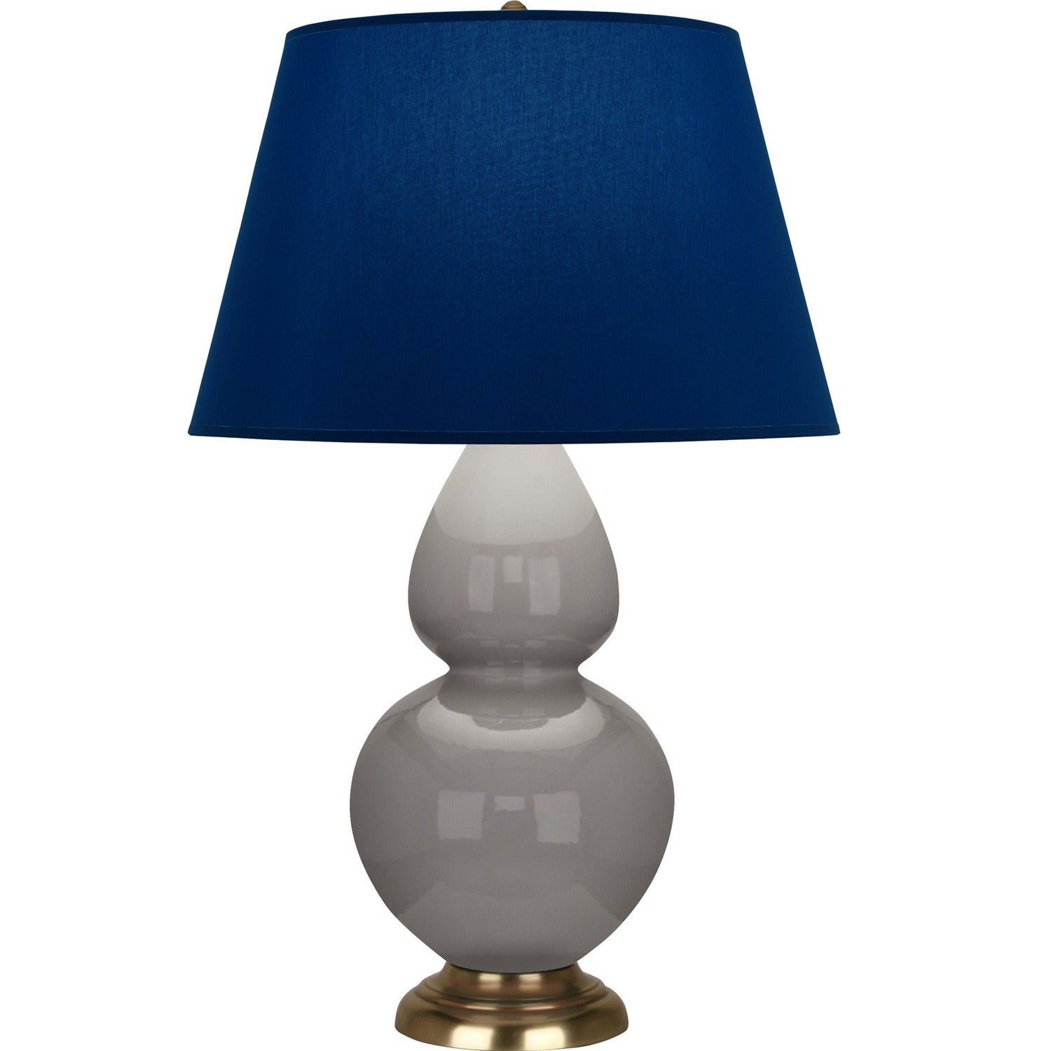 Robert Abbey - 1748N - One Light Table Lamp - Double Gourd - Smokey Taupe Glazed Ceramic w/Antique Natural Brass