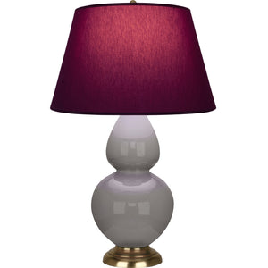 Robert Abbey - 1748P - One Light Table Lamp - Double Gourd - Smokey Taupe Glazed Ceramic w/Antique Natural Brass