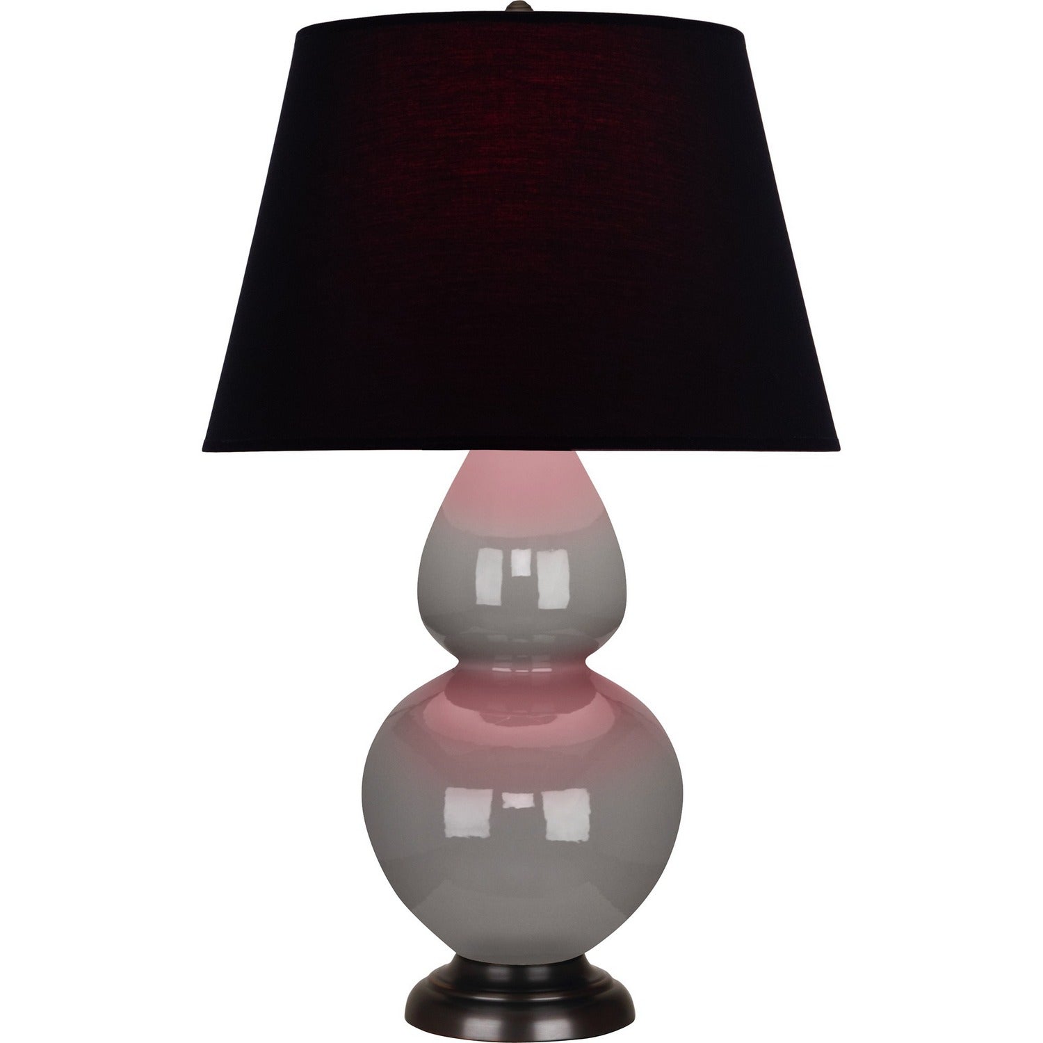 Robert Abbey - 1749K - One Light Table Lamp - Double Gourd - Smokey Taupe Glazed Ceramic w/Deep Patina Bronze